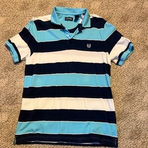 NWOT Chaps Aqua and Navy Striped Polo